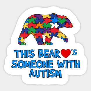 This Bear Loves Someone With Autism Sticker